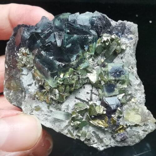 108.6gNatural purple fluorite, Brass Crystal Mineral Specimen aura healing energy CRYSTAL QUARTZ GEM home decoration collection