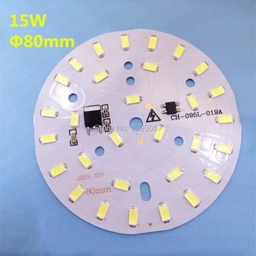 15w 5730 SMD integrated ic driver Lamp panel pcb, 60mm Aluminum base plate can direct connect with AC 220V