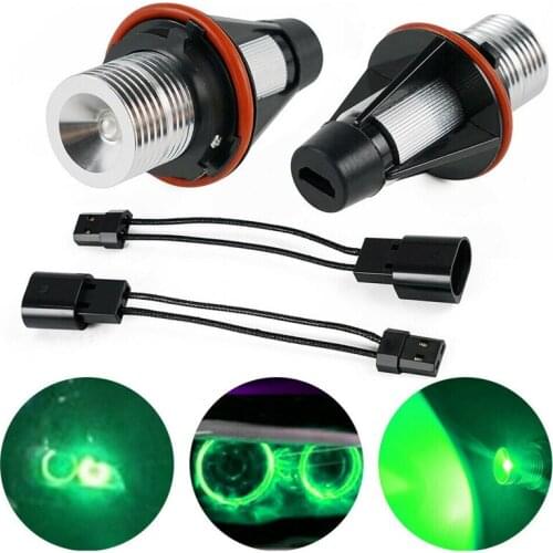 7000K Green LED Angel Eye Marker Halo Light Bulbs Lamps for -BMW E39 E53 E60 E63 E64 E66 E87 5 6 7 X3 X5 [Pack of 2 Pcs]
