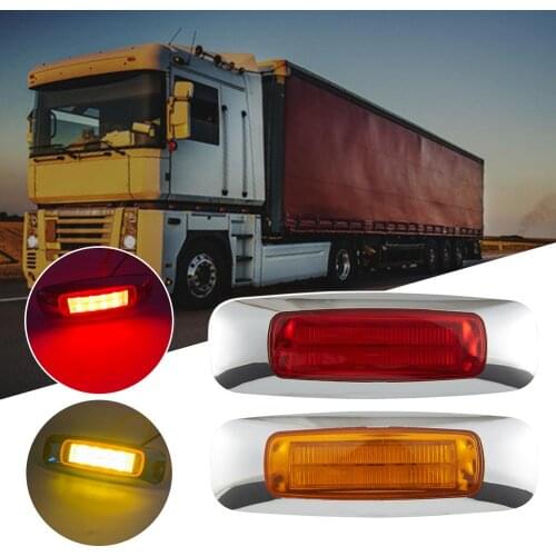 8LED Side Taillights Side Marker Lights Electroplated 12V/24V Car External Lamp for Car Truck