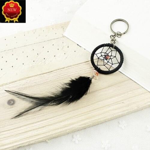 Car Keychain Classic Handmade Dream catcher Feathers Pendant Key Rings Mens waist hanging Car Key Holder Auto Car Accessories