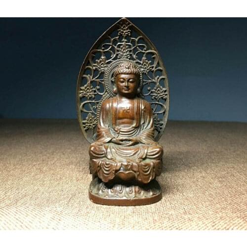 Buddhism Vintage Bronze Sakyamuni Buddha Godness Kwan-yin Statue