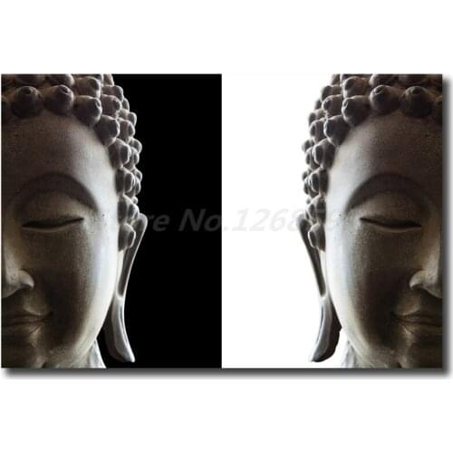 Buddha Face Black And White HD Wall Art Canvas Poster And Print Canvas Painting Decorative Picture For Living Room Home Decor