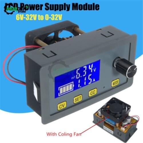 DC-DC 6-32V to 0-32V 5A Digital Power Supply Voltage Regulator Buck Converter Module With LCD Display Step Down with Fan