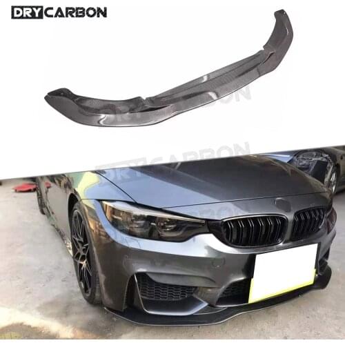 For BMW 3 Series F80 M3 for 4 Series F82 F83 M4 2014-2018 Front Lip Spoiler Dry Carbon Fiber / FRP PSM Style Bumper Double Chin