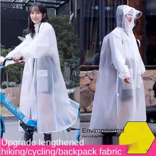 Raincoats For Men and Women With Extended Double Brim And Zipper Back Against Rainstorm Full Body Riding Electric Bike Raincoat