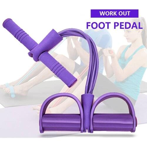 Fitness Gum Resistance Bands Latex Pedal Exerciser Sit-up Pull Rope Expander Elastic Bands Yoga equipment Pilates Workout 4 Tube