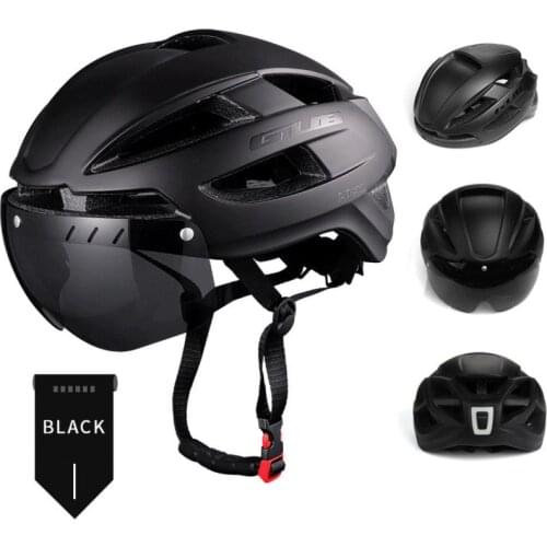 GUB CJD Riding Helmet With Magnetic Goggles LED Warning Safety Light Bicycle Outdoor Breathable Sports Helmet High Quality