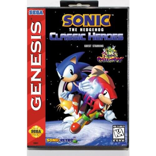 Sonic Classic Heroes 16bit MD Game Card For Sega Mega Drive/ Genesis with Retail Box