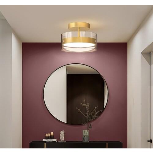 JMZM Modern Ceiling Lamp Gold Black Bedroom Light Small Pendant Lamp Simple Cloakroom Balcony Aisle LED Ceiling Light 110-220 V