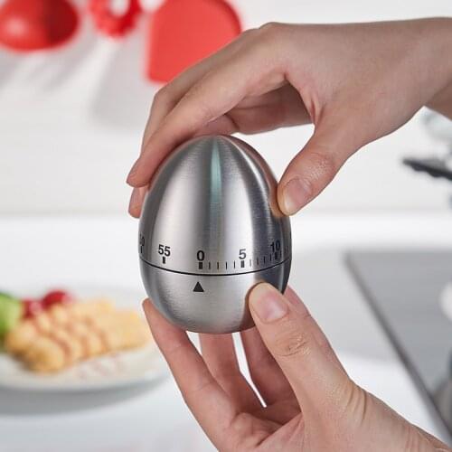 Kitchen Timer Stainless Steel Cooking Eggs 60Min Mechanical Alarm Clock Baking Cooking Tools Countdown Time Management Reminder