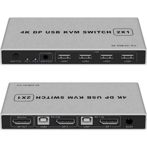 2in1 Dual Port 8K Displayport KVM Switch Is Backward With DP KVM 2K/144HZ Compatible USB 4K/144Hz 4KX2K/60Hz Displayport Sw A4U4