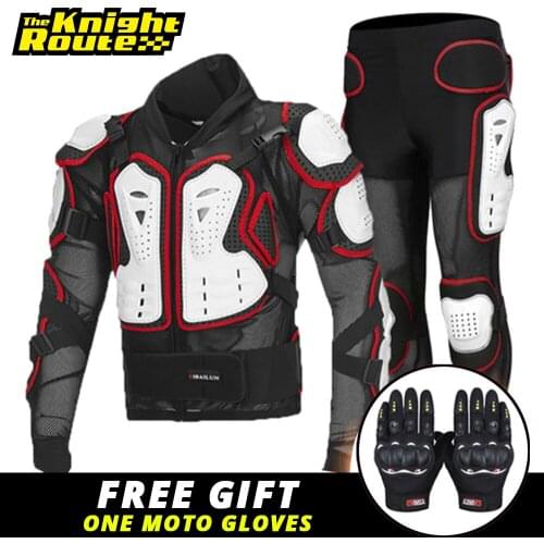 Motorcycle Jacket Full Body Motorcycle Armor Motocross Racing Moto Jacket Riding Pants Men Motorbike Protection Size S-5XL