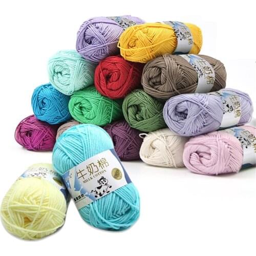 50g/ball 100% Ring Spun Cotton Soft Wool Yarn 5 Ropes Combed Baby Milk Cotton Yarn for Knitting Hand Knitted Blanket Cowls Socks