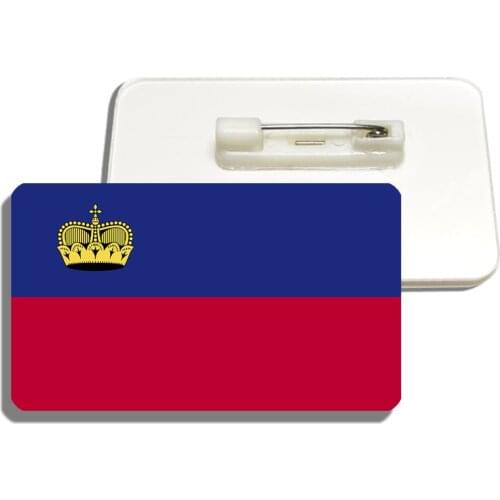 Liechtenstein National Flag Brooch Acrylic Lapel Pin For Women And Men Patriotic Backpacks Clothes Decor Party Badge Jewelry