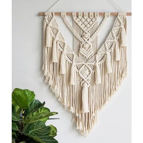 1 Piece Hand-woven Wall Hanging Tassel Tapestry Bohemian Style Home Decorative Handicraft Wedding Background Embroidery Canvas