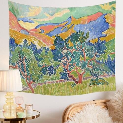 Henri Matisse Wall Art Art Tapestry Wall Hanging Mountain Psychedelic Wall Hippie Tapestries Home Decor Bohemian Dorm Room