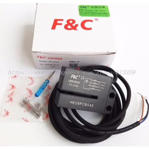 FC-2100 FC-2100P F&C New Original Lable Sensor 4 wires NO NC Electric Label Detector Photo Sensor
