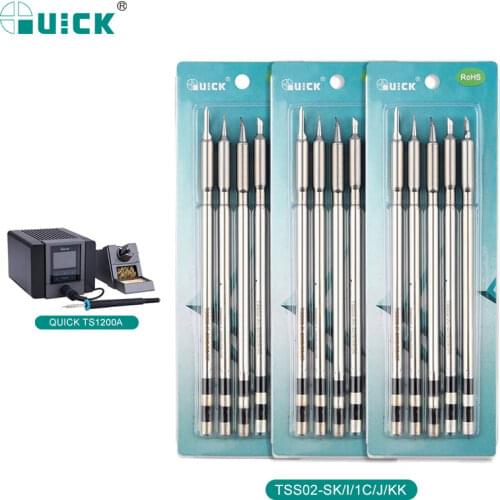 Original QUICK TS1200A Lead Free Solder Iron Tip Handle welding pen tools TSS02-SK TSS02-K TSS02-I TSS02-2C TSS02-3C