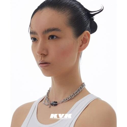 KVK necklace with peach blossom elements can be restructured necklace, light luxury, niche design, cold wind gift