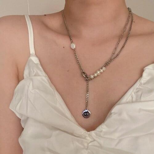 Huge Bud Natural Freshwater Pearl Necklaces Round Coin Baroque Pearl Necklace for Women Personality Jewelry Temperament Collares