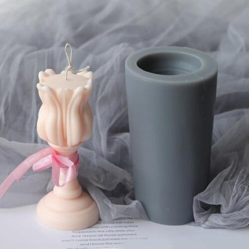 Hand Held Night Lamp Shape Candle Mold Party Decor Candles Silica Molds Simple Aromatherapy Fragrant Mould Wax Making Tool
