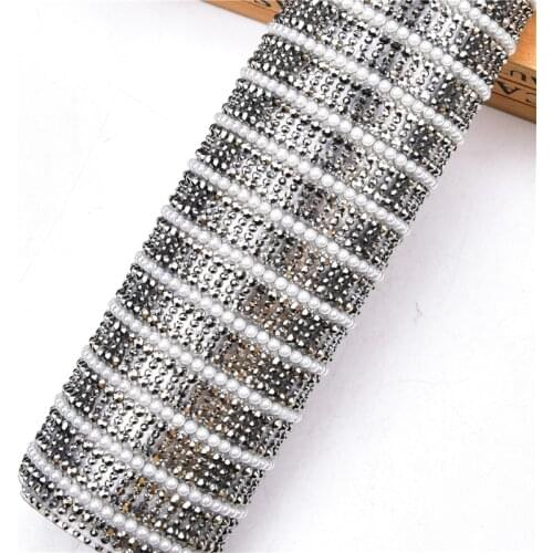 Self Adhesive 24X40Cm Diamond Sheet Bling Bling Hotfix Pearl Crystal Rhinestone Mesh Motif Diy Decor Garment Furniture Cosmetics