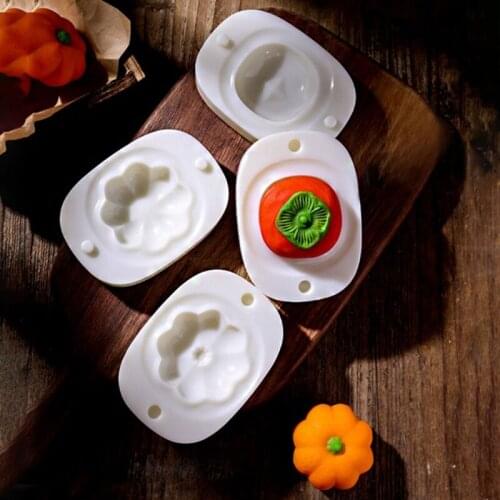 H7EA Mooncake Silicone Fondant Molds Exquisite Pumpkin DIY Handmade DIY Candle Resin Crafts Cake Decorating Tools for Kitchen