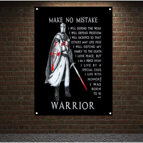 Medieval Warrior Legion Armor Banner Wall Chart Masonic Knight Templar Flag Brass Grommets Custom Polyester Printed Painting Z8