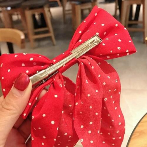 Janpanese Style Polka Dot Bowknot Hairpins Headwear Sweet Girls Ribbon Hair Clips Cute Barrettes Women Hair accessories 2021