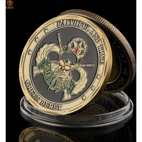 US Special Forces Faithful and True US Army Skeleton Green Berets Liberty Freedom Military Challenge Token Coin Collection