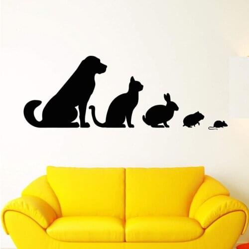 Clinic animal Vinyl wall applique veterinary pet dog cat rabbit hamster sticker pet house zoo decoration wall sticke
