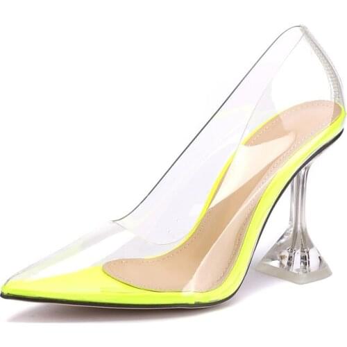 Women Pumps PVC Fashion Transparent shoes Women pumps Womens sandals High Heels Shoes Square heel Leisure Shoes Ladies