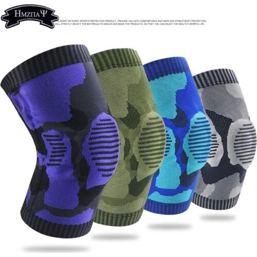 1PCS Sports Anti-Collision Knee Pads Silicone Spring Compression Support Pat Bone Protector Running Basketball Knee Pads
