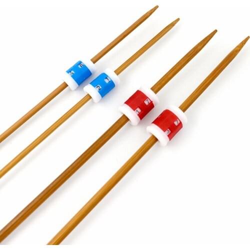 10 Picee Per Pack Plastic Knit Counter Knitting Crochet Stitch Marker Row Counter 5 Large Size and 5 Small Size Blue and Red