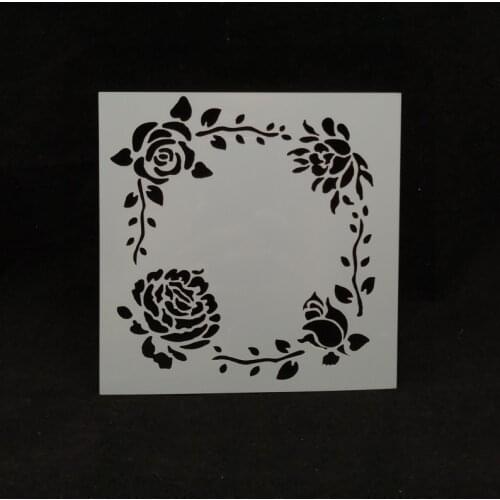 13*13 Flower frame Layering Stencils for Diy scrapbook/photo album Decorative Embossing coloring,painting stencil,home decor