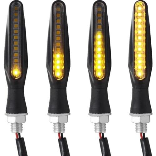 2PCS LED Motorcycle Turn Signals Light 12 SMD Brake Lamp Flowing Water Lighting Bendable Tail Motorcycle Flashing lighting