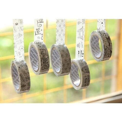 30pcs/lot New cute Vintage Cartoon Life series deco. PVC Tape Black and White style Sticker label
