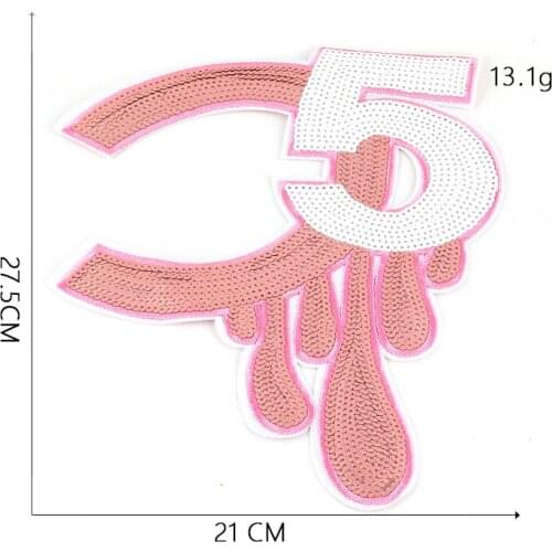 50pcs/Lot Beads Lips Embroidery Patches Letters Clothing Decoration Accessories Diy Iron Heat Transfer Applique Clothes