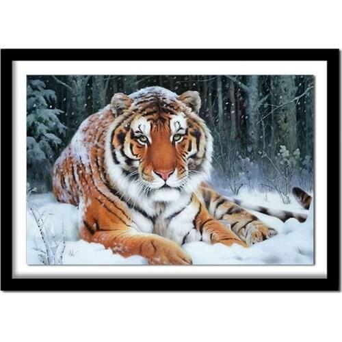 Diamant painting diamond round Tiger DIY 5D Diamond Painting Cross Stitch Rhinestones Handmade Diamond Embroidery Animal