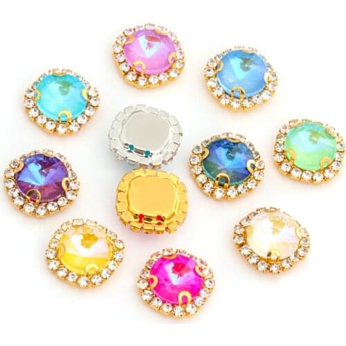 Astrobox New Mocha Fluorescent Crystal Buckle Rivoli Rhinestone Decorative Crystal Glass Beads Stone DIY Clothing Jewelry Making
