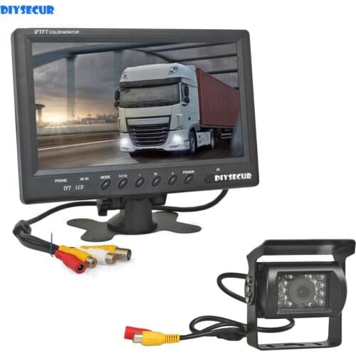 DIYSECUR Wired 12V-24V DC 9" Car Monitor Rear View Kit Backup Waterproof CCD Camera System Kit for Bus Horse Trailer Motorhome