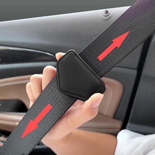 Car Seat Belt Clip Magnetic Safety Belt Fixed Limiter PU Seat Belt Fixed Limit With Card Clip For Car Interior Accessories