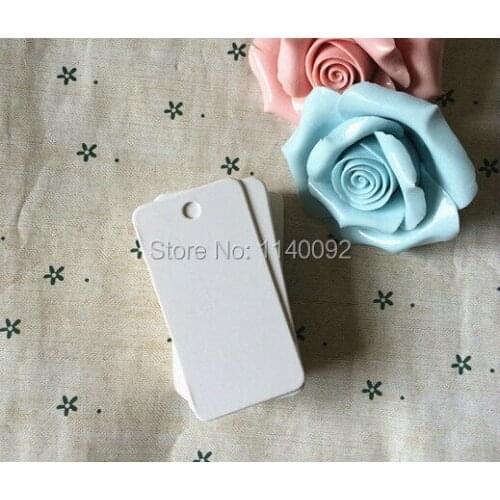 Free shipping wholesales 500 pcs a lot 2.8x5.4cm blank white hang tag/gift price tag/clothing paper hang tag