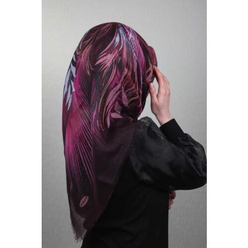 BLUELİFE SHİNE PATTERNED SILVERY LINEN SCARF-DESEN-01-RENK-03