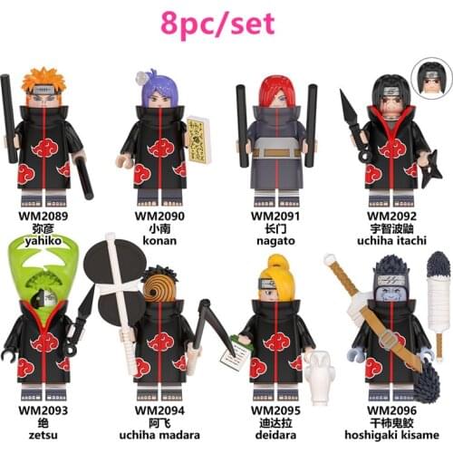 8Pcs/Set Kakashi Sakura Sasuke Itachi Obito Gaara action Figure Toys Japan Anime Series Characters DIY toy Kids Gifts