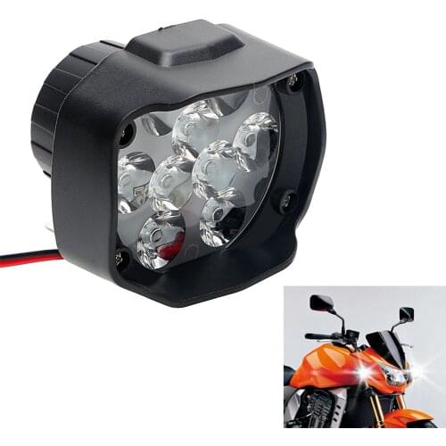 1Pcs 9 LEDs 15W 1500Lm Motorcycle Headlight White Scooters Fog Spotlight Motorcycle Accessories Moto Headlamp Super Bright