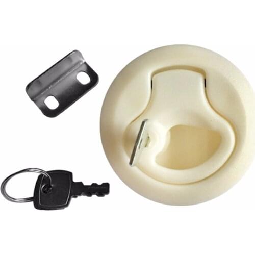 Marine Door Lock Nylon White Round Flush Mount Hatch Flush Pull Latch Marine Lock Lift Slam Latch RV Yacht Boat Deck Efficiently