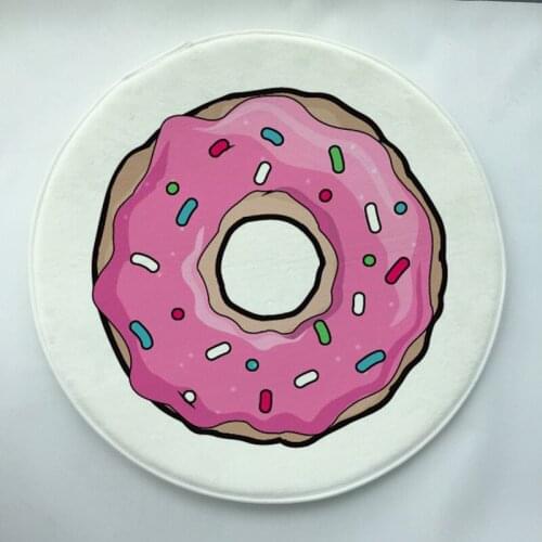 Creative Donuts Round Carpet Soft Thick Anti-slip Water-absorption For Living Room Bed Room Bedside Decoration Mat Baby Game Rug