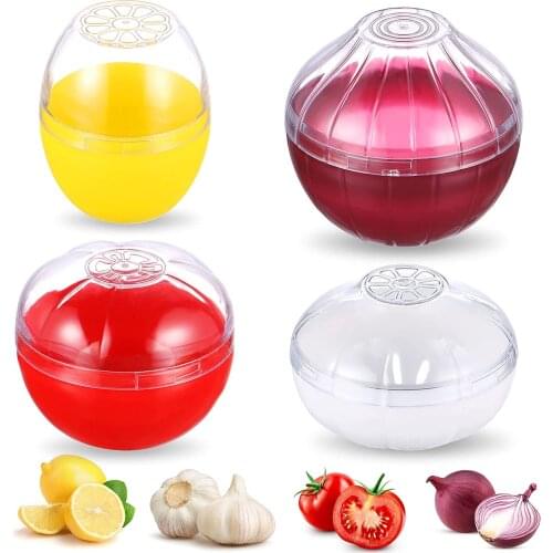 Reusable Food Saver Box Tomato Garlic Onion Lemon Keeper Refrigerator Clear Box Vegetable Fruit Holder for Food Fresh Keeping